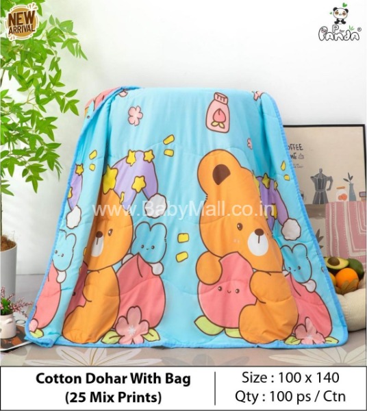 P For Panda || AC Quilt Razai Blanket Mix Print Animals Print 